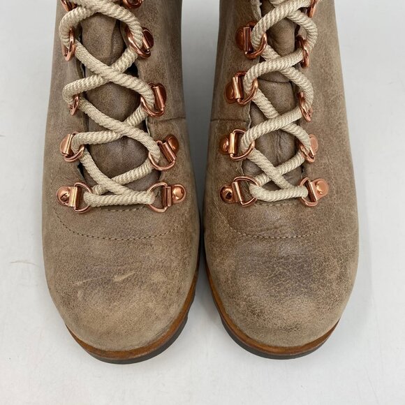 Sorel Tan Lace Up Wedge Heeled Boots | Size 8.5 - Picture 5 of 10